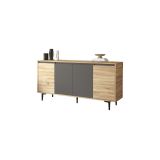 Aparador Moderno de 4 Puertas, Roble-Antracita