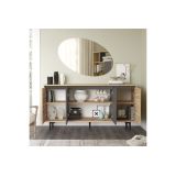 Aparador Moderno de 4 Puertas, Roble-Antracita