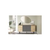 Aparador Moderno de 4 Puertas, Roble-Antracita
