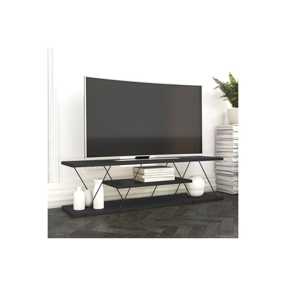 Mueble de TV con 3 Estantes, Soporte para TV