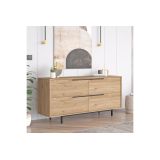 Buffet de Melamina en Color Natural-Negro, Gran Resistencia