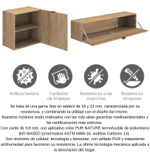 Meyvaser Mueble de salón y TV Conjunto muebles de salón apilable 245 Cm Ancho Color Madera y Blanco Meyvaser Mueble de salón y TV Conjunto muebles de salón apilable 245 Cm Ancho Color Madera y Blanco