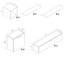 Meyvaser Mueble de salón y TV Conjunto muebles de salón apilable 245 Cm Ancho Color Madera y Blanco Meyvaser Mueble de salón y TV Conjunto muebles de salón apilable 245 Cm Ancho Color Madera y Blanco