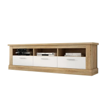 Mueble de Comedor, Mueble Salón, Acabado en Blanco y Cambria, Medidas: 276 cm (Ancho) x 201,6 cm (Alto) x 41,8 cm (Fondo) Mueble de Comedor, Mueble Salón, Acabado en Blanco y Cambria, Medidas: 276 cm (Ancho) x 201,6 cm (Alto) x 41,8 cm (Fondo)