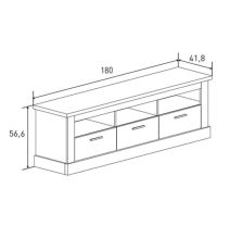 Mueble de Comedor, Mueble Salón, Acabado en Blanco y Cambria, Medidas: 276 cm (Ancho) x 201,6 cm (Alto) x 41,8 cm (Fondo) Mueble de Comedor, Mueble Salón, Acabado en Blanco y Cambria, Medidas: 276 cm (Ancho) x 201,6 cm (Alto) x 41,8 cm (Fondo)