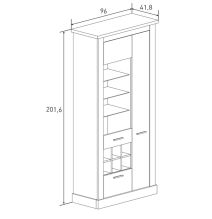 Mueble de Comedor, Mueble Salón, Acabado en Blanco y Cambria, Medidas: 276 cm (Ancho) x 201,6 cm (Alto) x 41,8 cm (Fondo) Mueble de Comedor, Mueble Salón, Acabado en Blanco y Cambria, Medidas: 276 cm (Ancho) x 201,6 cm (Alto) x 41,8 cm (Fondo)